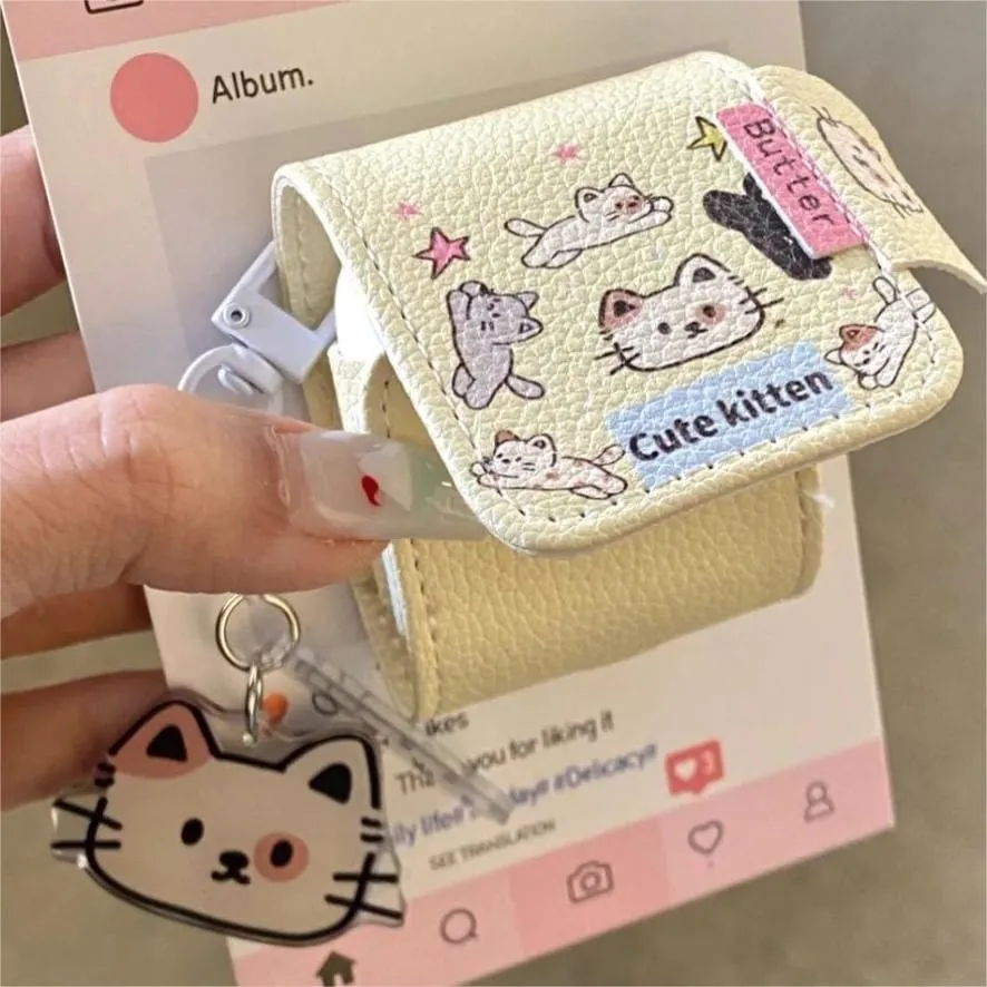 Cute Kitty AirPods Leather Case