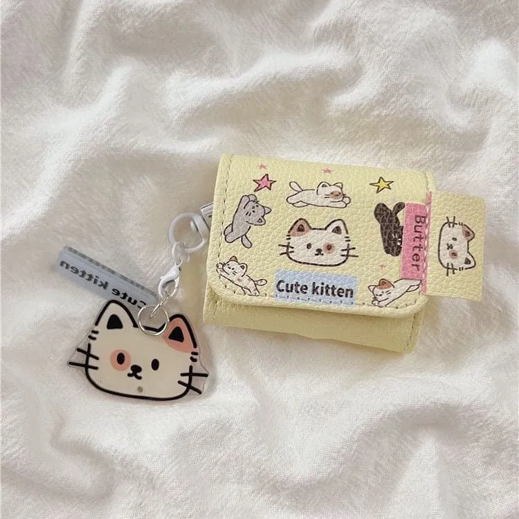 Cute Kitty AirPods Leather Case