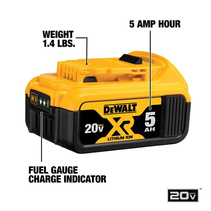 DeWalt 20V MAX DCB205-2C 5 Ah Lithium-Ion Battery and Charger Starter Kit 3 pc