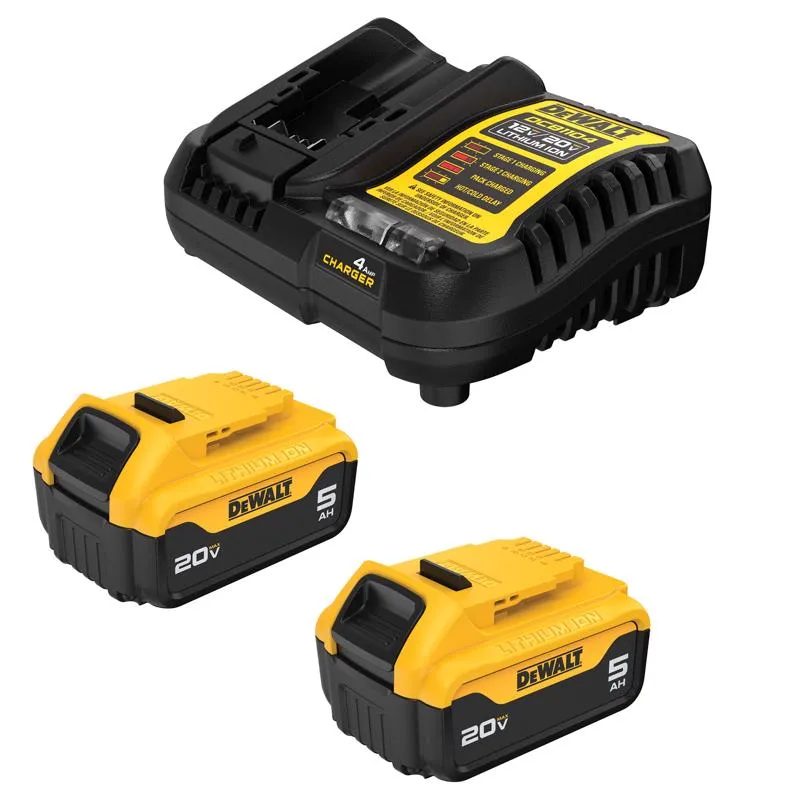 DeWalt 20V MAX DCB205-2C 5 Ah Lithium-Ion Battery and Charger Starter Kit 3 pc