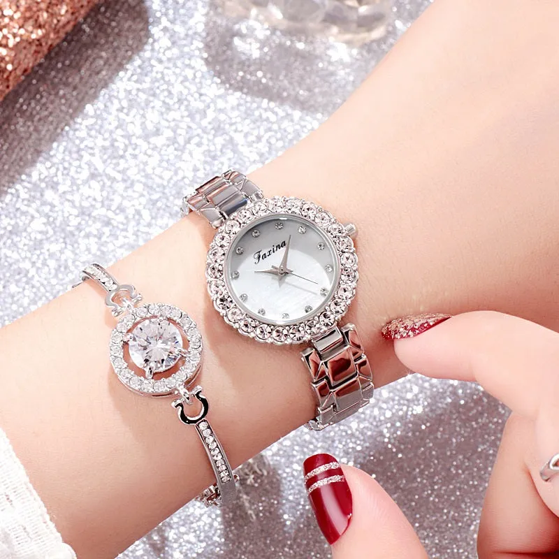 Diamond Frame 5 Pcs Set  Women's Watch