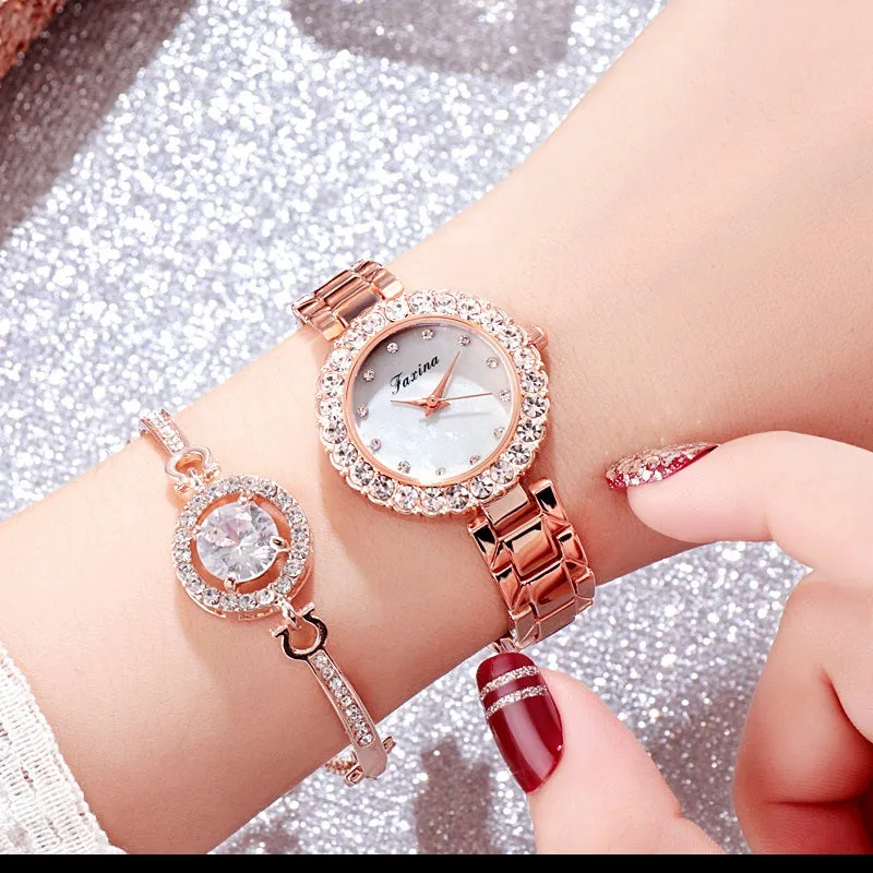 Diamond Frame 5 Pcs Set  Women's Watch