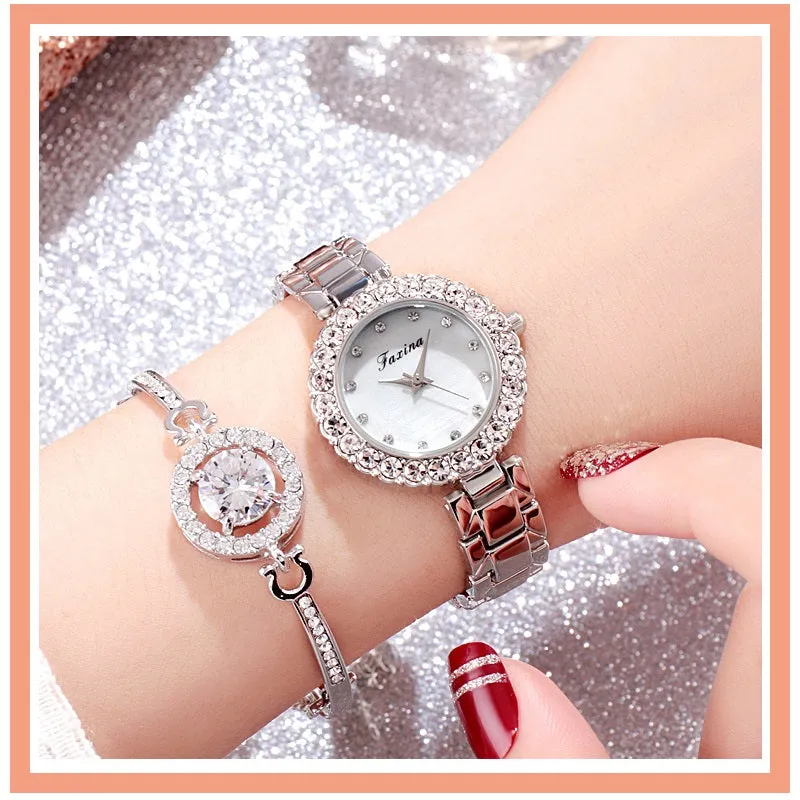 Diamond Frame 5 Pcs Set  Women's Watch