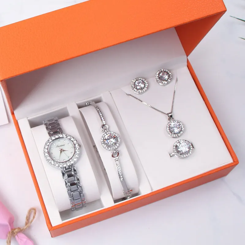 Diamond Frame 5 Pcs Set  Women's Watch