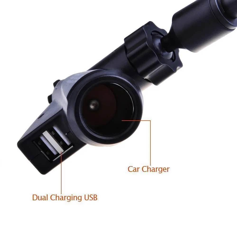 Dual 2 USB Car Charger Cradle Mount Holder Stand Cigarette Lighter by Modes