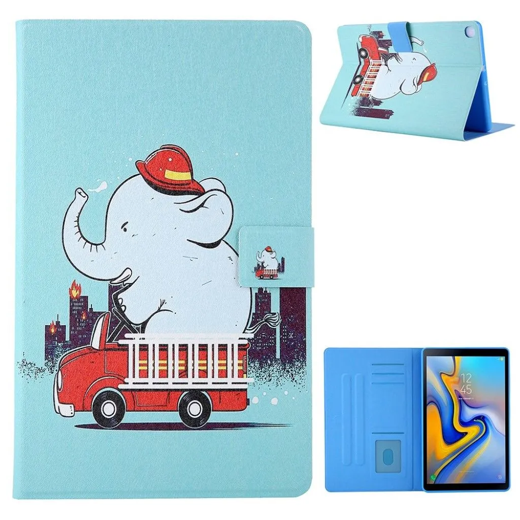 Elegant pattern leather flip case for Samsung Galaxy Tab A7 10.4 (2020) - Elephant