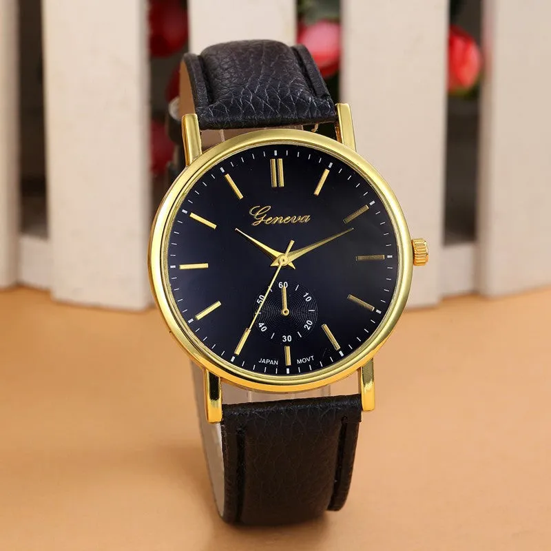 Fashion Geneva Watch Women Wristwatch Cow Leather Casual Watch Analog Quartz Watch Women Dress Watch Relojes Clock