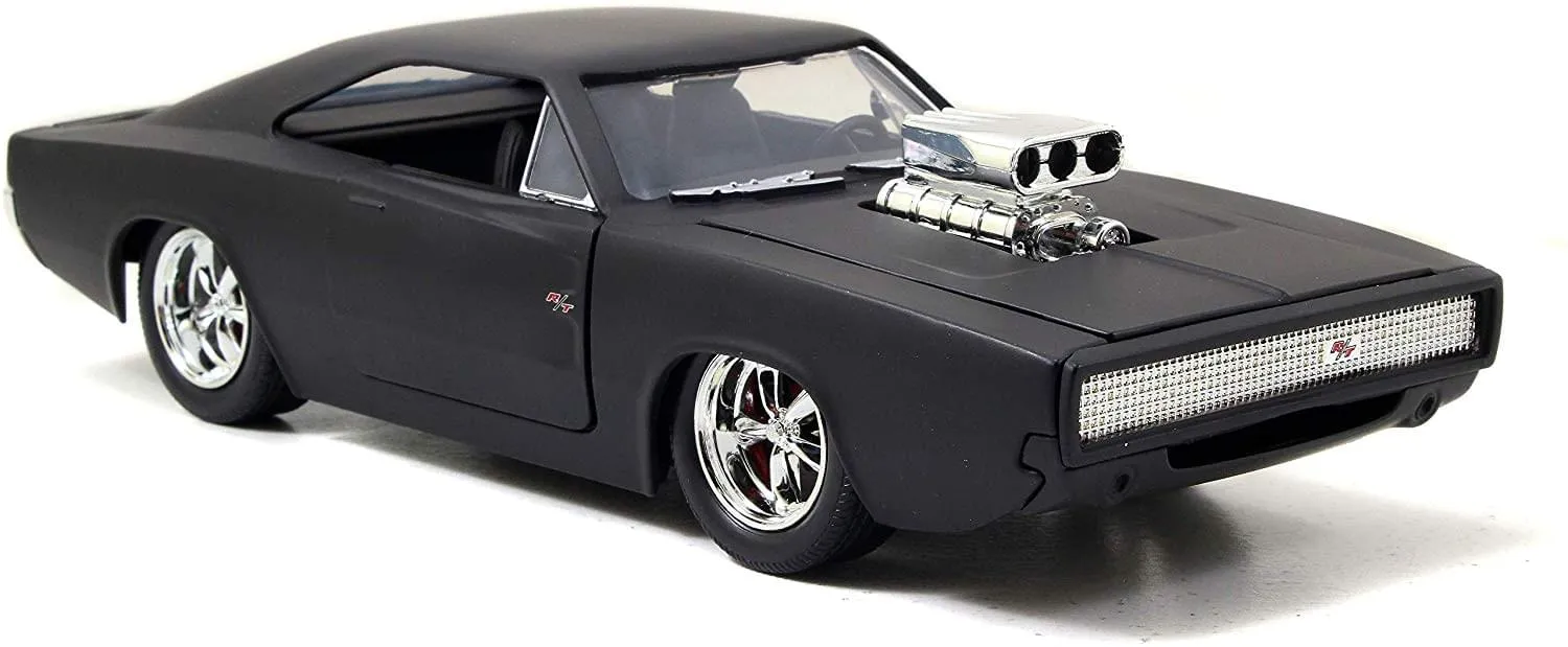 Fast & Furious Dom's Matte Black 1970 Dodge Charger R/T 1:24 Die Cast Vehicle