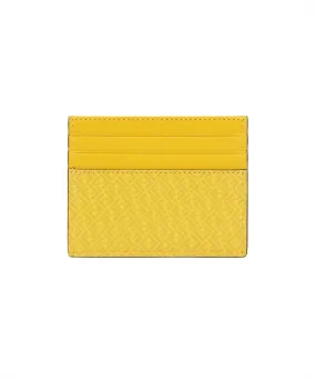 Fendi FF Logo Print Sunflower Yellow Leather Card Case