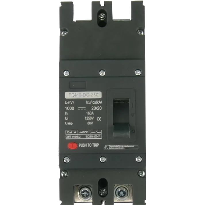 FGM6DC-2PL-320 200A, 2 Pole DC Moulded Case Circuit Breaker (MCCB) Fixed Type 20kA 200 Amp, 1000VDC