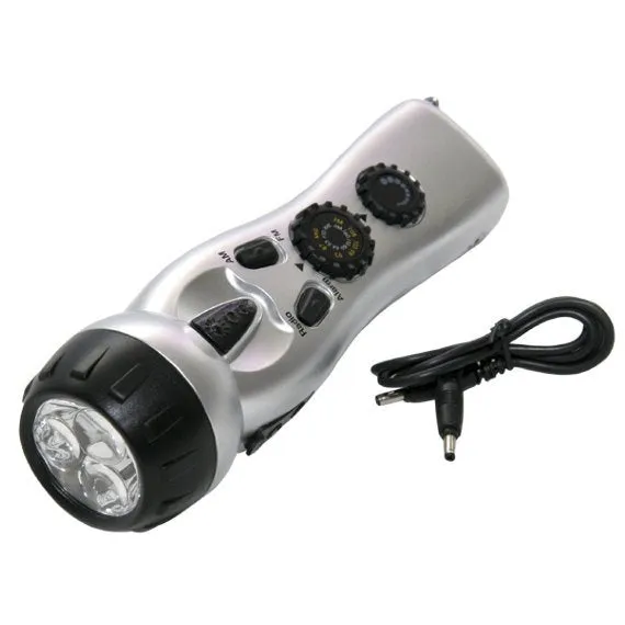 Flashlight with Am/Fm Radio, Siren, and Cell Phone Charger