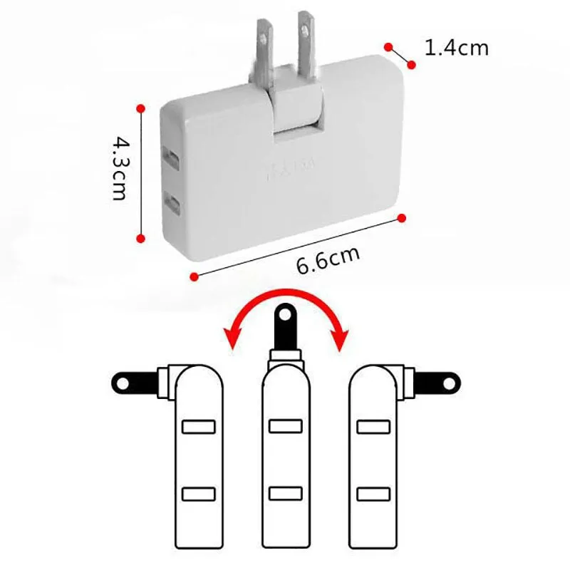 Foldable Tri-Plug Anywhere Charge Adapter