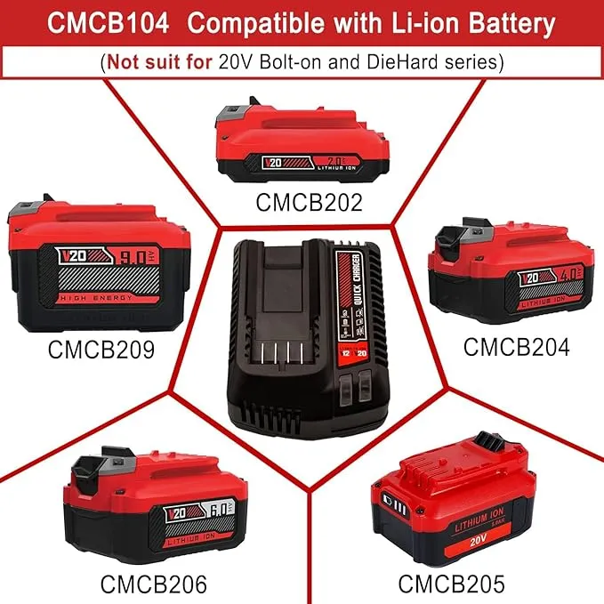 For Craftsman V20 20V Li-ion Battery Charger CMCB104 CMCB102