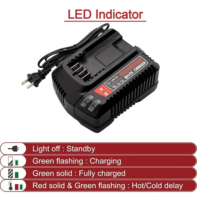 For Craftsman V20 20V Li-ion Battery Charger CMCB104 CMCB102