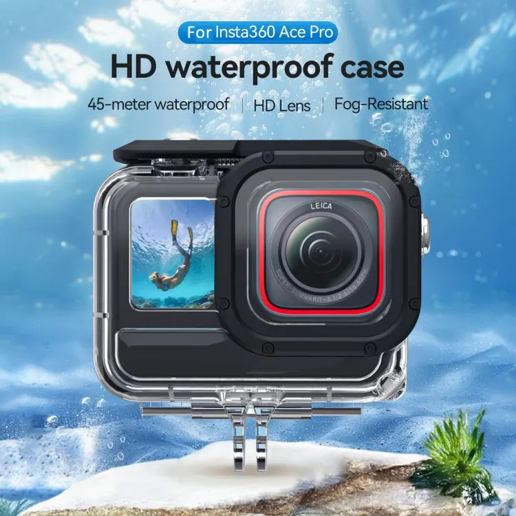 For Insta360 Ace Pro Camera TELESIN 45m Waterproof Case Underwater Diving Housing Cover