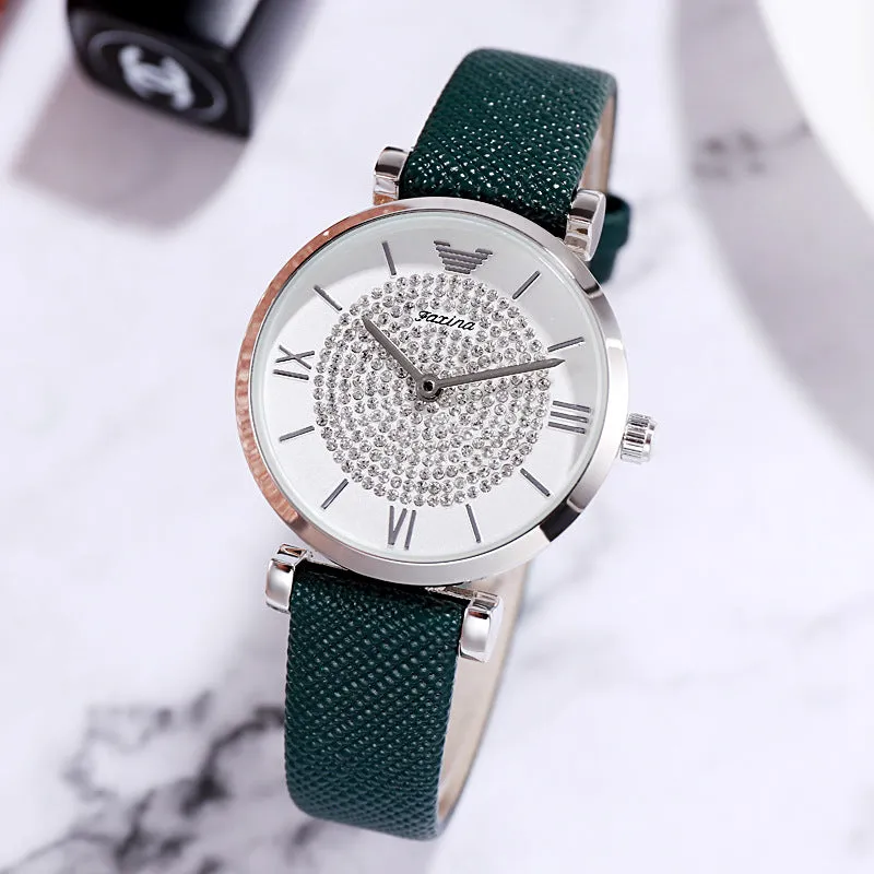 Full Of Diamond Dial&Accessories Set Women's Watch