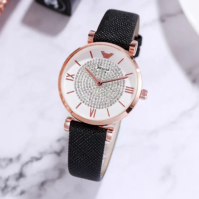 Full Of Diamond Dial&Accessories Set Women's Watch