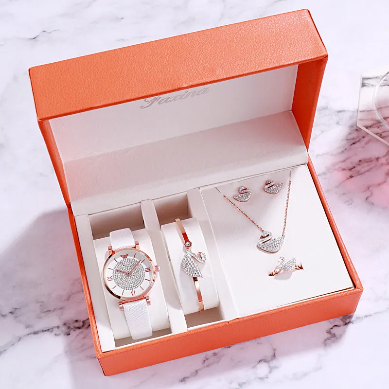 Full Of Diamond Dial&Accessories Set Women's Watch