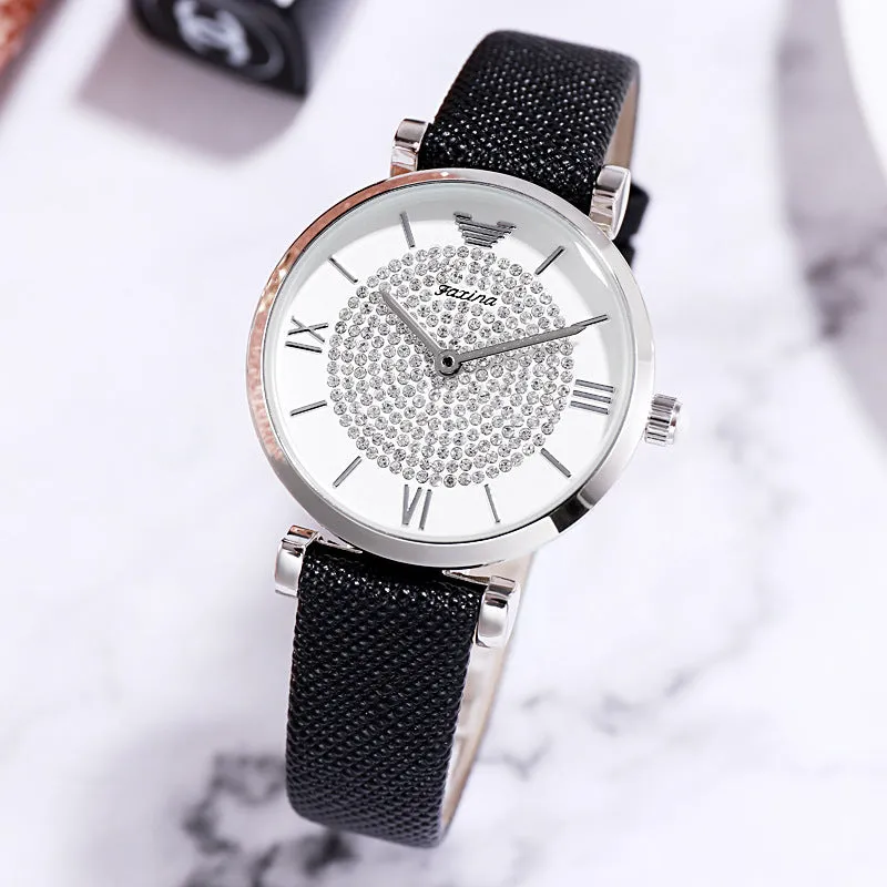 Full Of Diamond Dial&Accessories Set Women's Watch