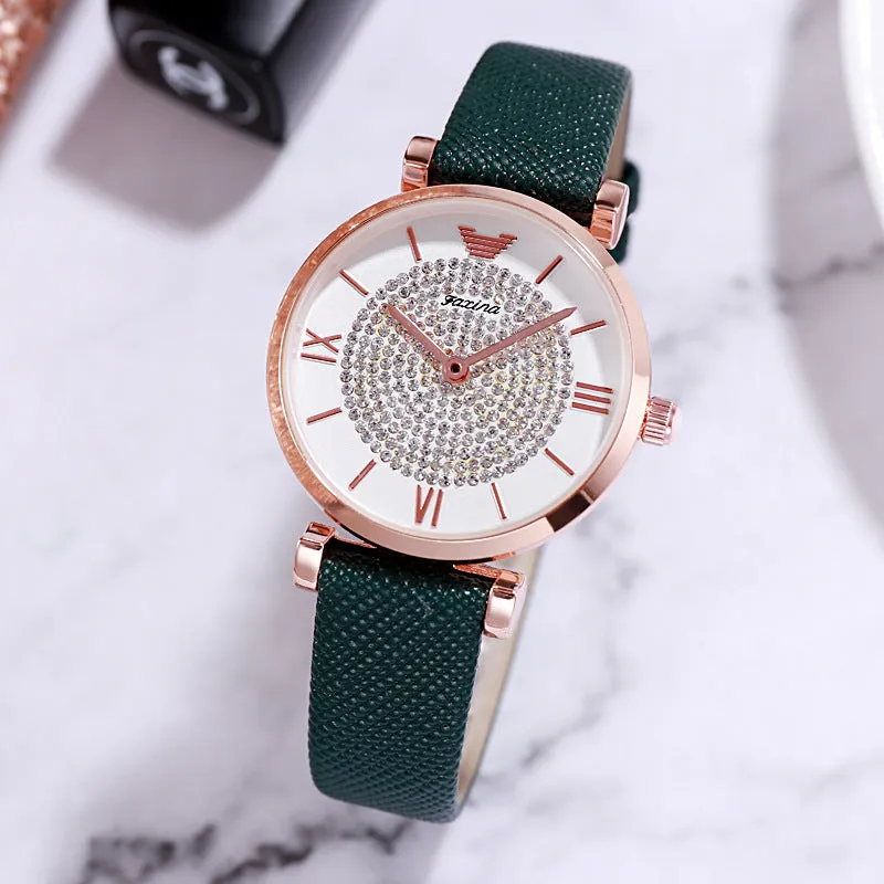 Full Of Diamond Dial&Accessories Set Women's Watch