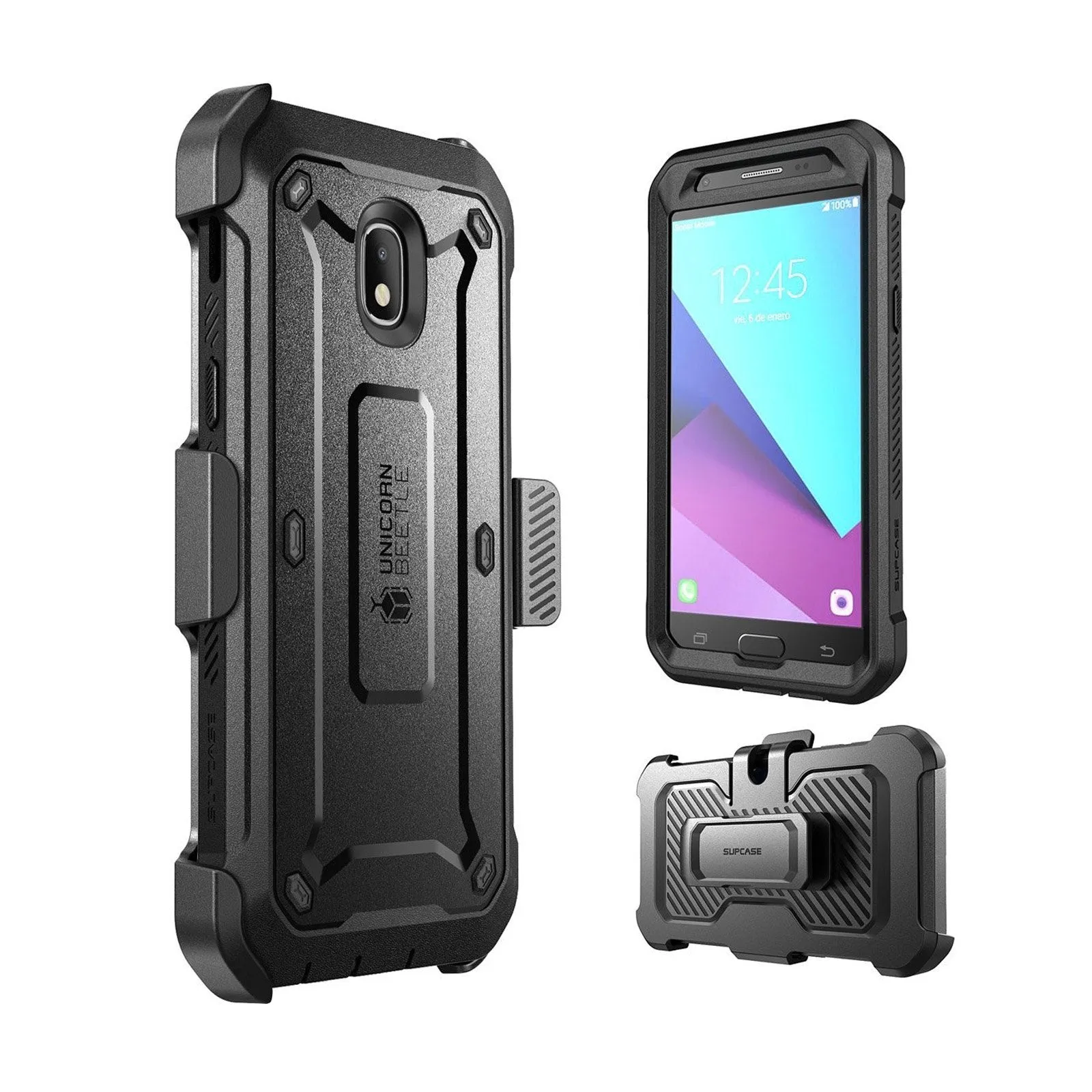 Galaxy J3 Unicorn Beetle Pro Rugged Holster Case-Black