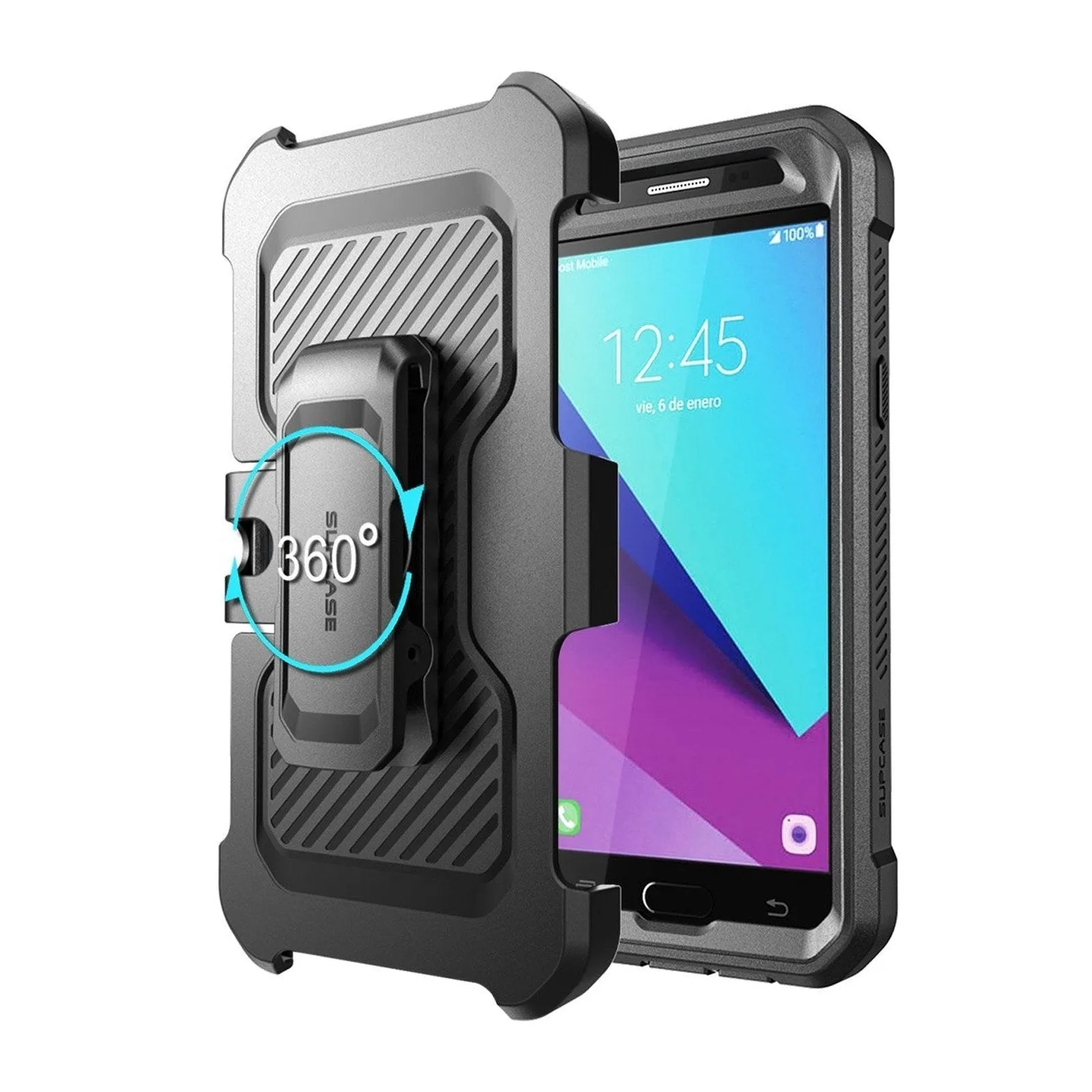 Galaxy J3 Unicorn Beetle Pro Rugged Holster Case-Black