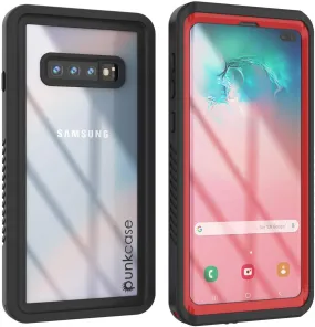 Galaxy S10  Plus Water/Shock/Snowproof Slim Screen Protector Case [Red]