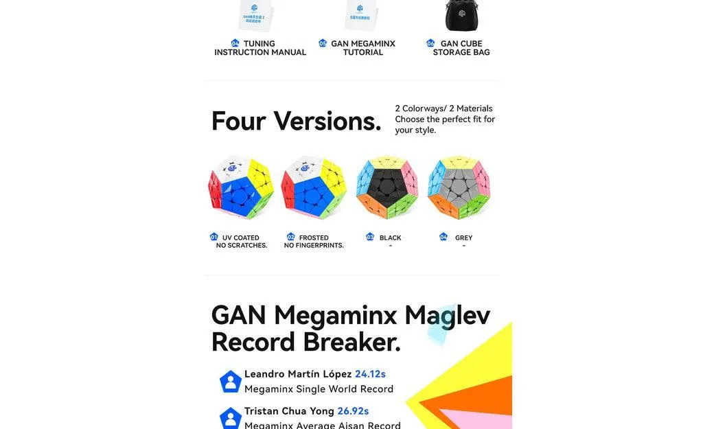 GAN Megaminx V2 (Magnetic, MagLev, UV Coated)