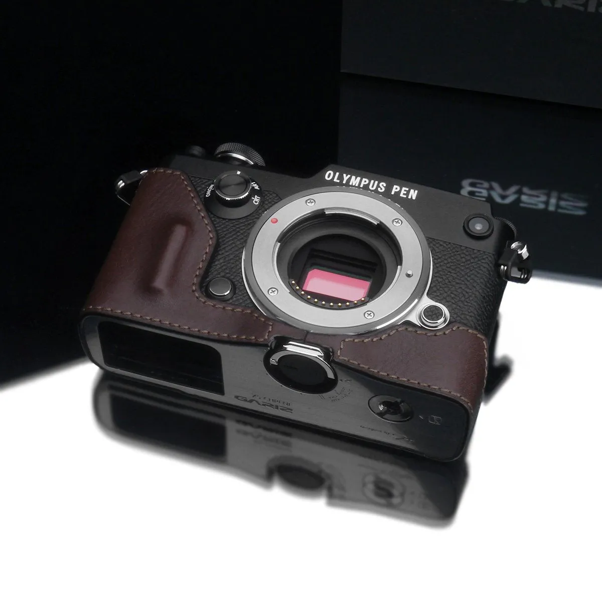 Gariz HG-PENFBR Camera Half Case Brown for Olympus PEN-F