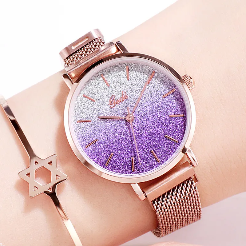 Gradient Dial With Scale Women's Watch