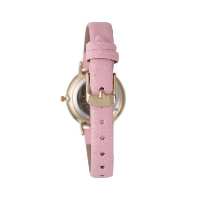 Hallmark Ladies Leather Pink Strap Silver Dial