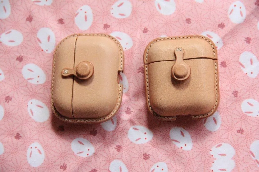 Handmade Beige Leather AirPods Case Beige Leather AirPods Case Airpod Case Cover