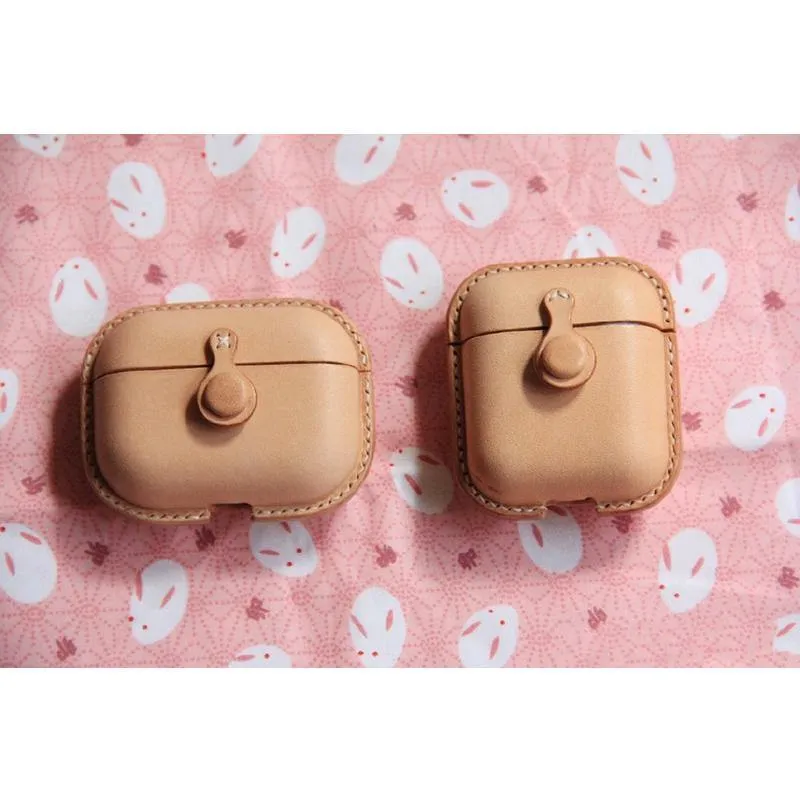 Handmade Beige Leather AirPods Case Beige Leather AirPods Case Airpod Case Cover