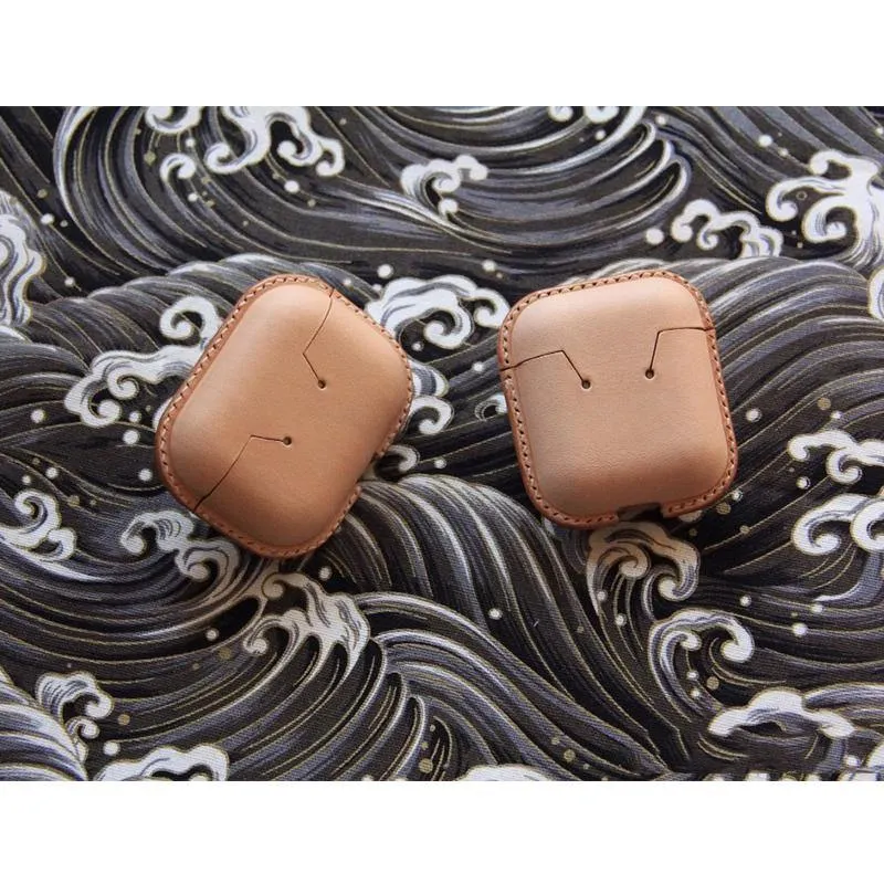 Handmade Beige Leather AirPods Case Beige Leather AirPods Case Airpod Case Cover