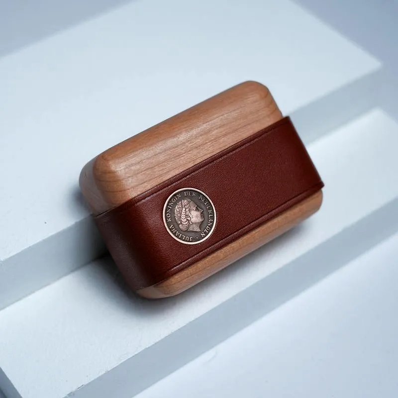 Handmade Red Leather Wood AirPods Pro Case Custom Leather AirPods Pro Case Airpod Case Cover