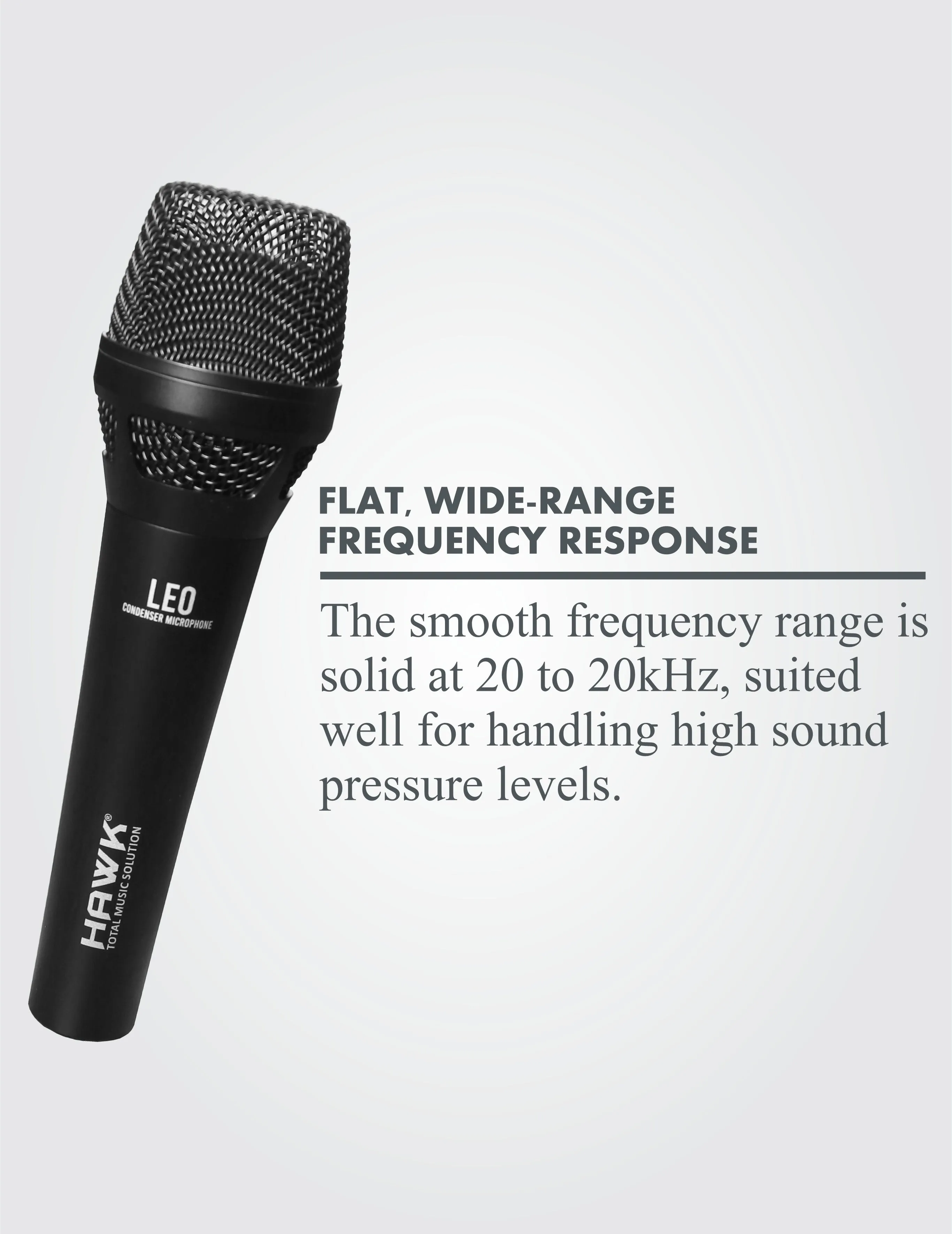 Hawk LEO Condenser Handheld Microphone with Mic Clip, Windscreen & Aluminium Case