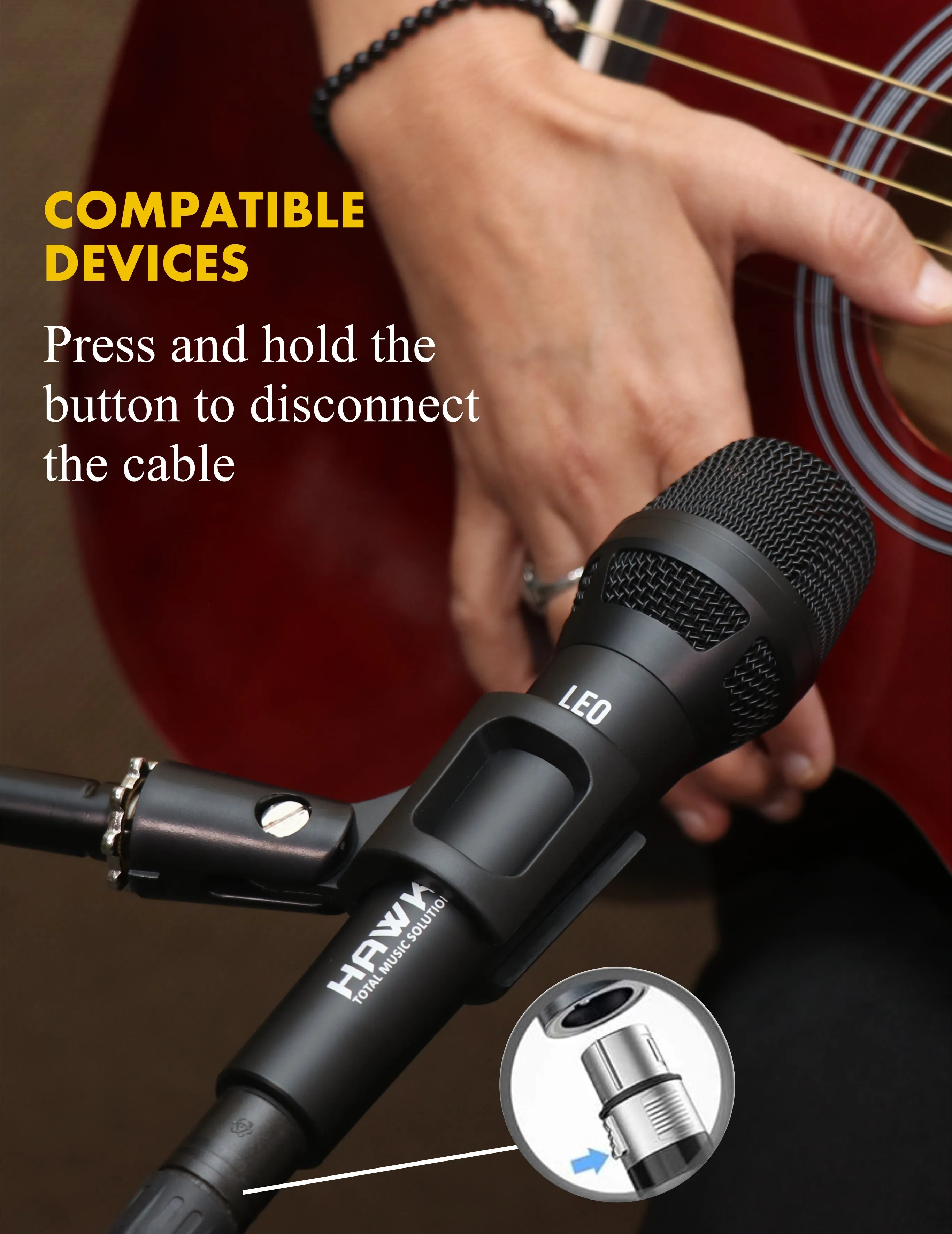 Hawk LEO Condenser Handheld Microphone with Mic Clip, Windscreen & Aluminium Case