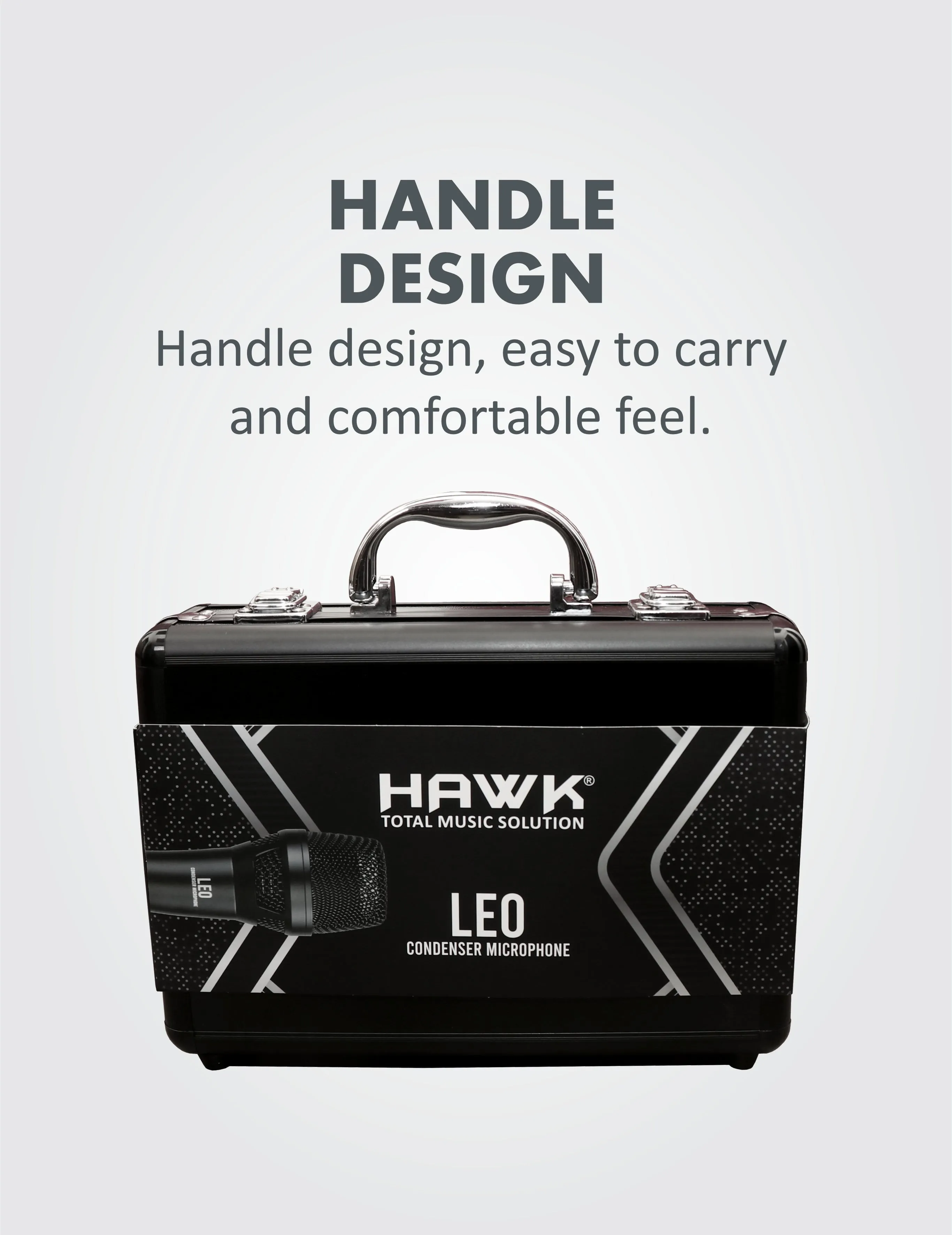 Hawk LEO Condenser Handheld Microphone with Mic Clip, Windscreen & Aluminium Case