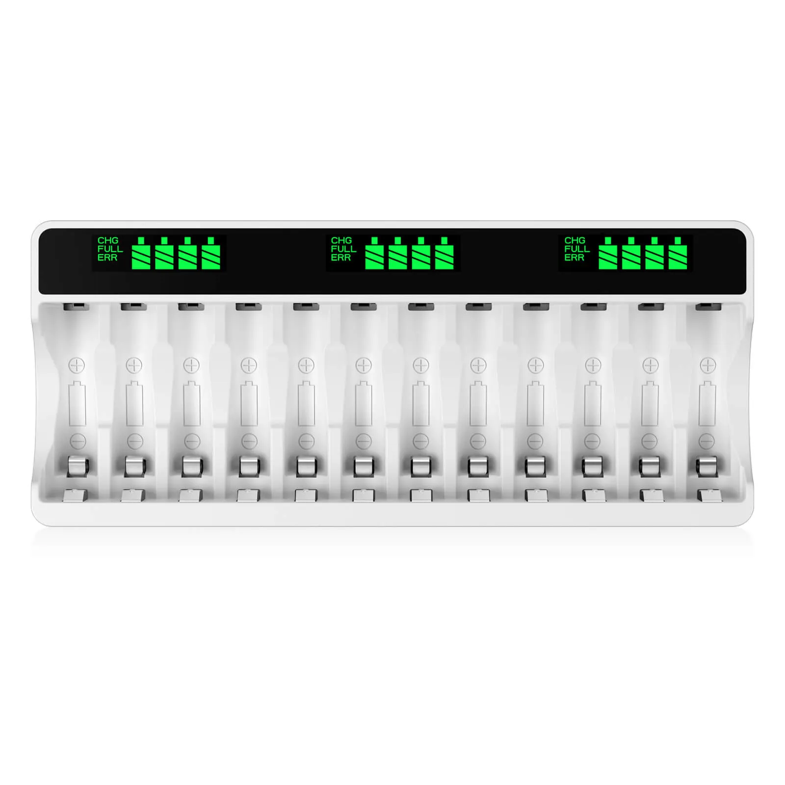 HiQuick 12 Slot LCD Screen Battery Charger for AA & AAA Batteries