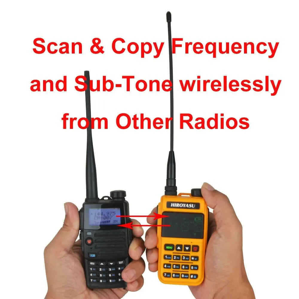 HIROYASU UV-5118 Air Band 118-660MHz 128Ch 5W Vox Scrambler Frequency Scanner Wireless Ham FM Walkie Talkie Full Band