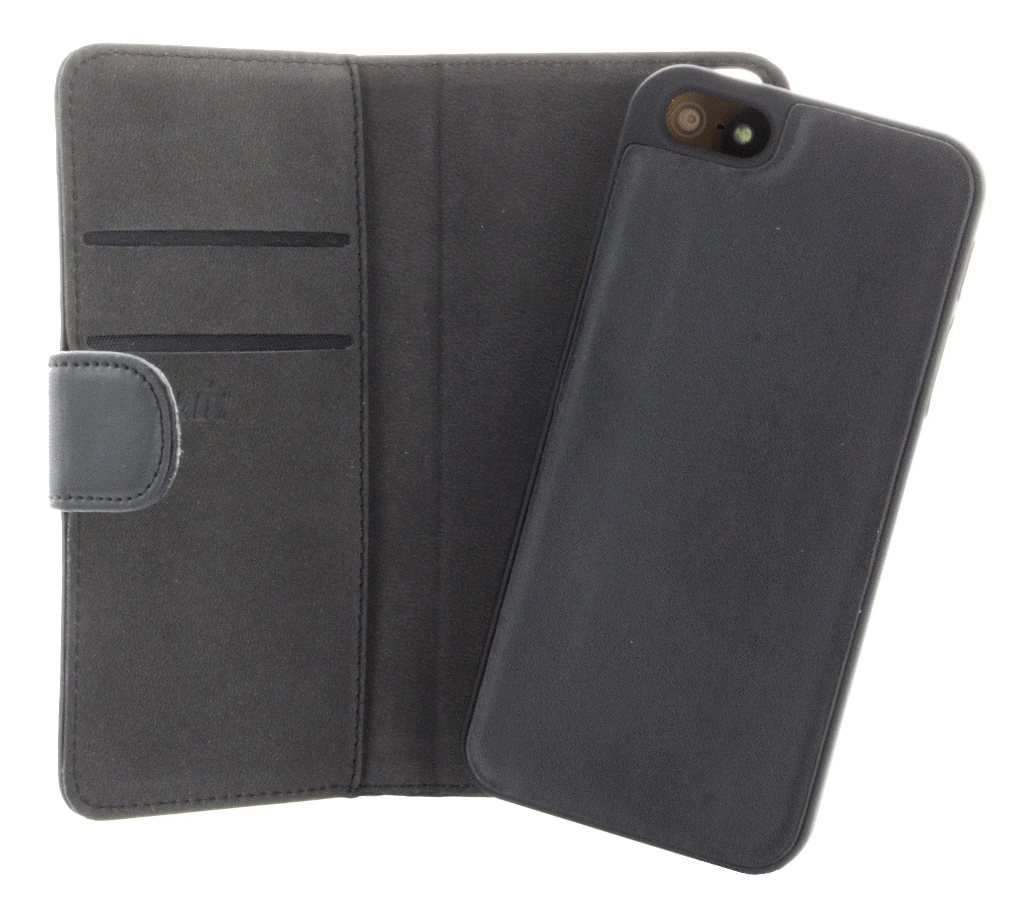 Holdit Genuine Leather Wallet Case Magnet for iPhone 5/5S/5SE (2 Card Pockets)