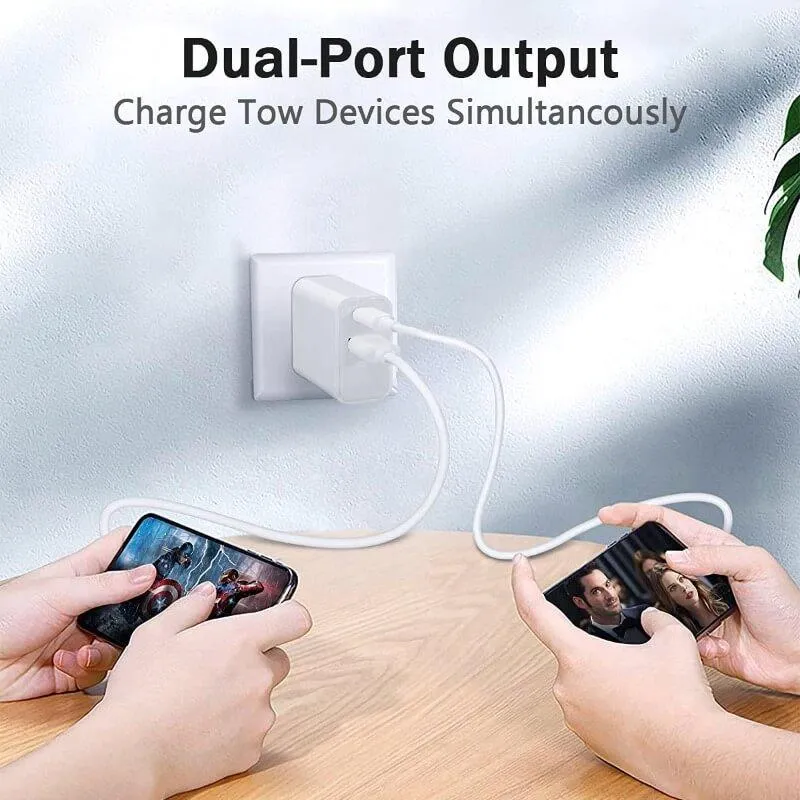 IMREN PD 20W USB-C Dual Port Adapter Charger (2Pcs/Pack)