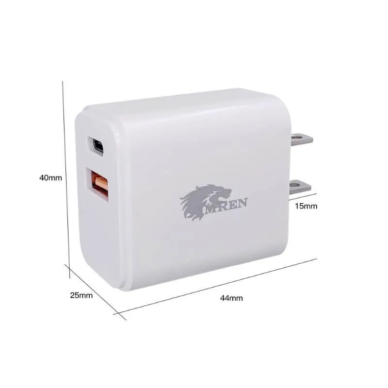 IMREN PD 20W USB-C Dual Port Adapter Charger (2Pcs/Pack)