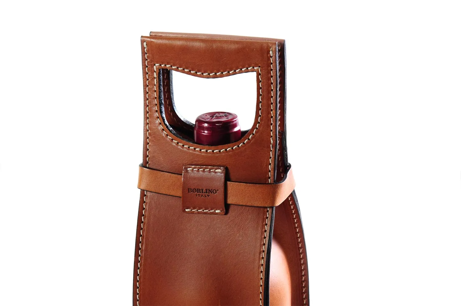 Italian Leather Wine Carrier - Vachetta Leathers - Terra