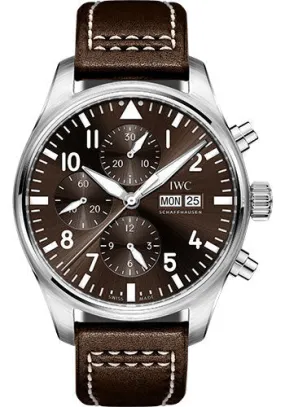 IWC Pilot's Watch Chronograph Edition Antoine De Saint Exupery - 43.0 mm Stainless Steel Case - Brown Dial - Brown Calfskin Strap - IW377713