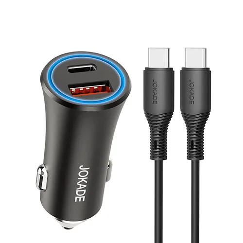 Jokade Usb / Tc Car Charger / (Tc-Tc) Cable Black