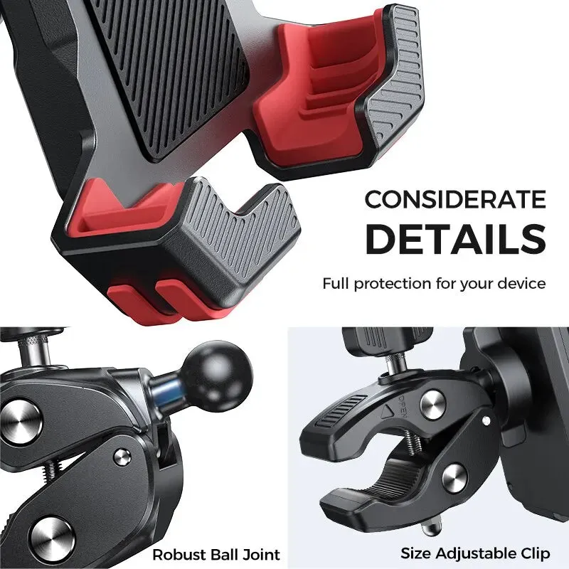 Joyroom Motorcycle Phone Holder Mount Fit For 4.7 - 6.8" Phones 1s Lock Install Bike Phone Holder For Bicycle Scooter ATV/UTV