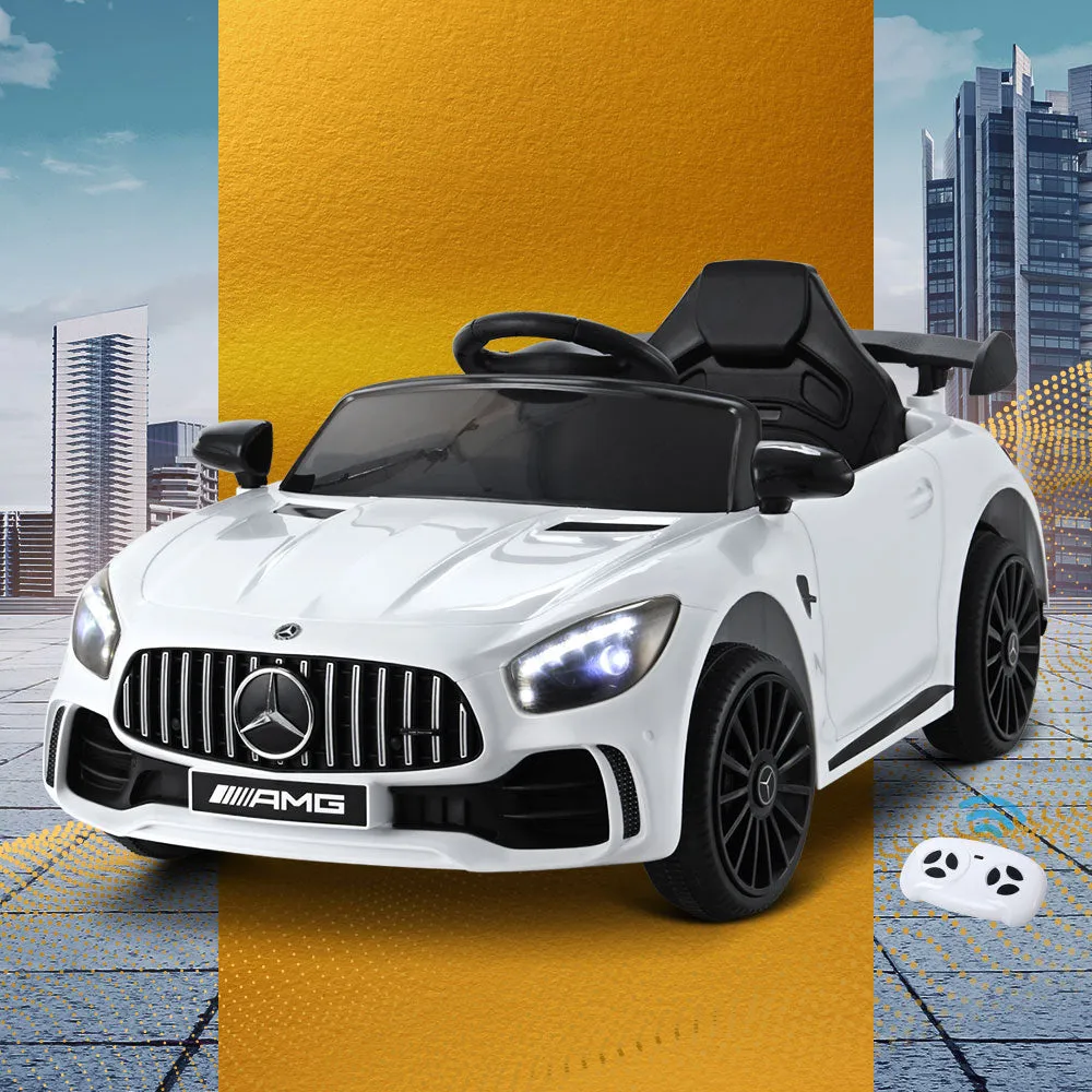 Kids Electric Ride On Car Mercedes-Benz AMG GTR Licensed Toy Cars Remote White