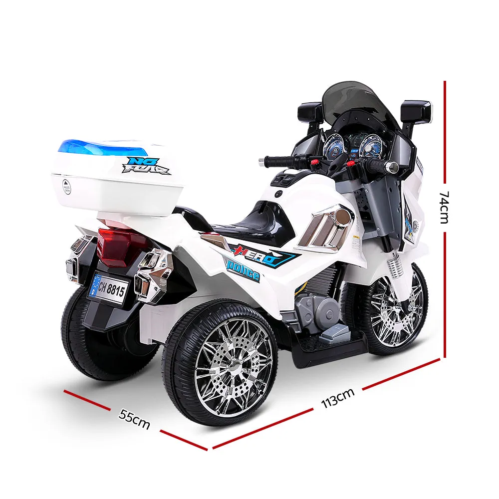 Kids Police Ride On Bike Motorbike Motorcycle Car White 3 Wheels