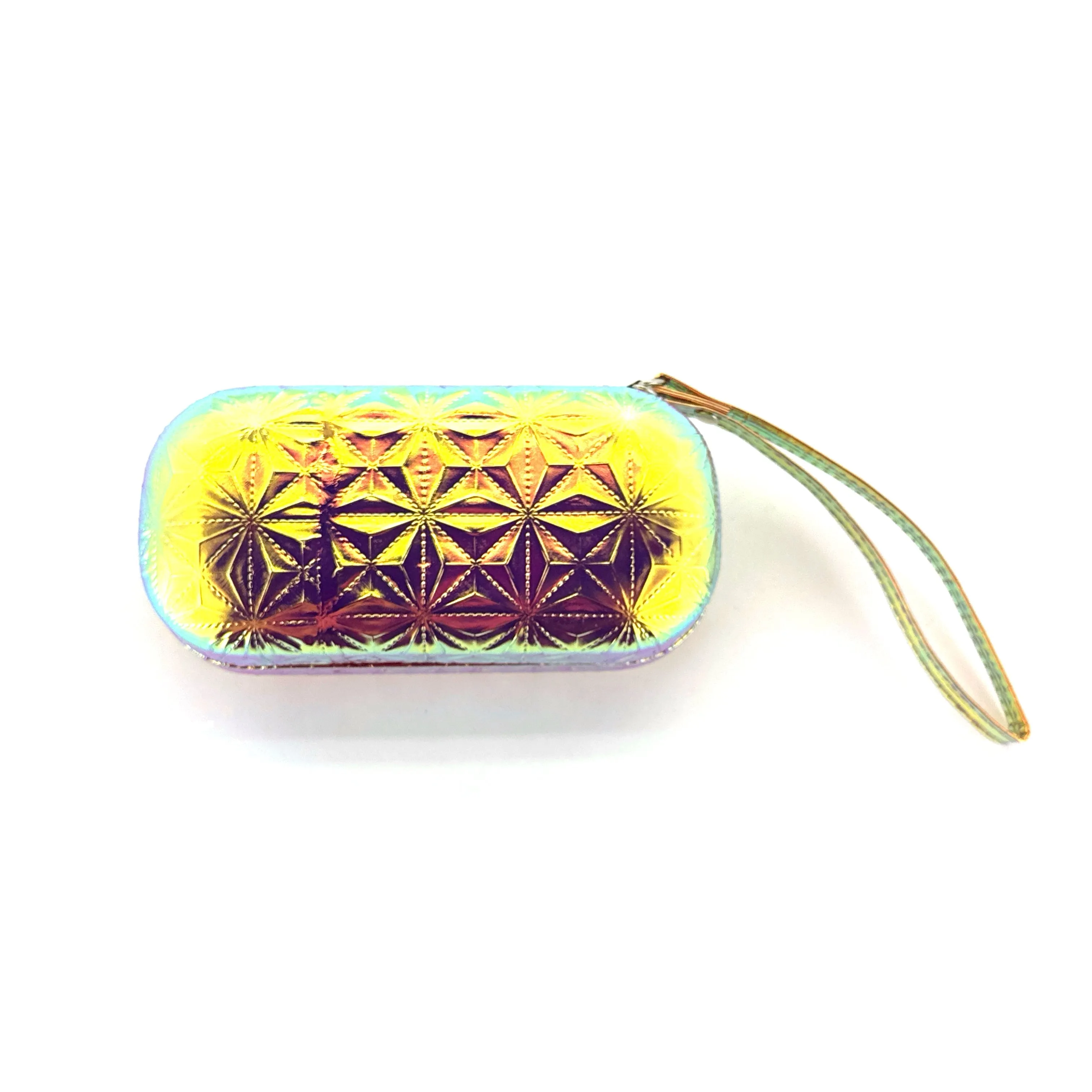 Large Iridescent Holographic Color Sunglasses Hard Case With Handle